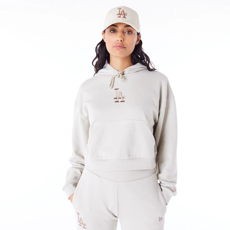 LA Dodgers MLB Lifestyle Stone Womens Crop Pullover Hoodie XS