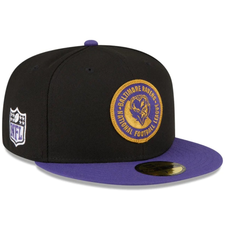 New Era Baltimore Ravens 2023 Sideline Team Patch 59FIFTY Fitted Hat