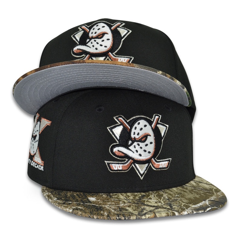 Anaheim Ducks “NEVER DUCKIN” Exclusive New Era 59Fifty Fitted Hat – Black/Real Tree 6 7/8