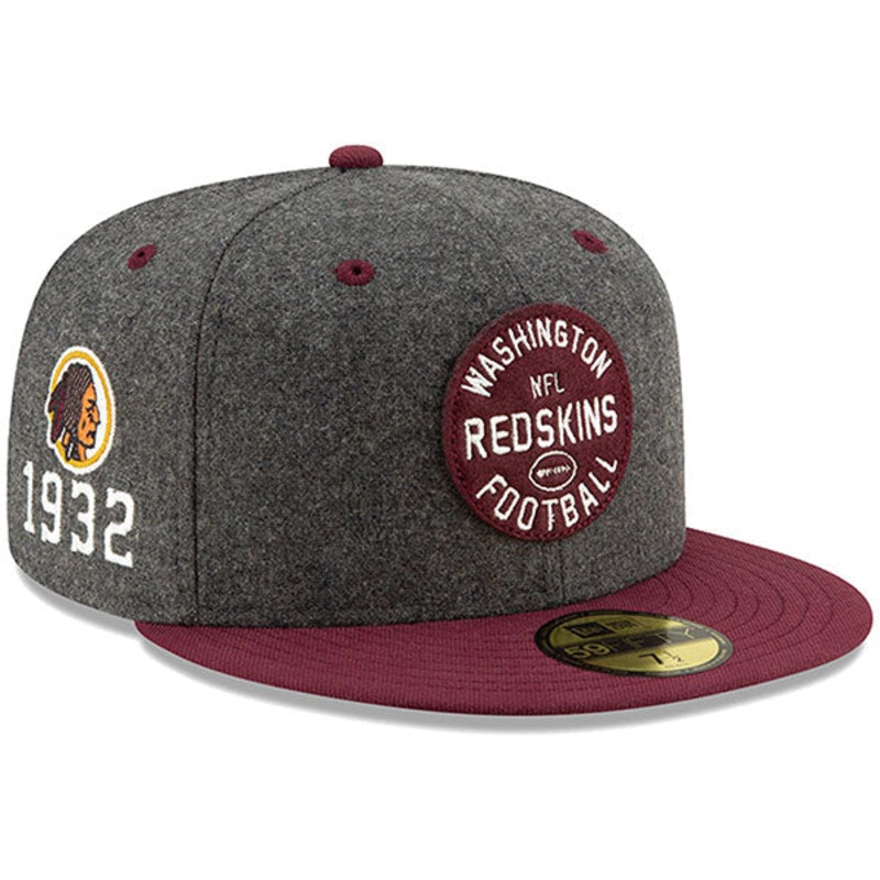 Washington Redskins New Era 2019 NFL Sideline Home Official 59FIFTY 1930s Fitted Hat – Heather Charcoal 7