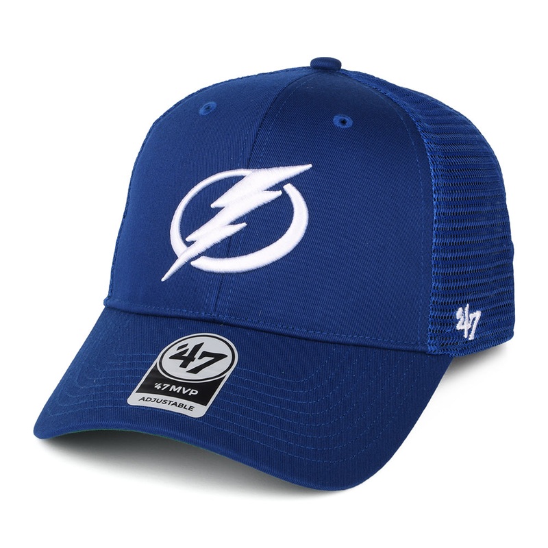 47 Brand Tampa Bay Lightning Trucker Cap – NHL Branson MVP – Royal Blue Adjustable