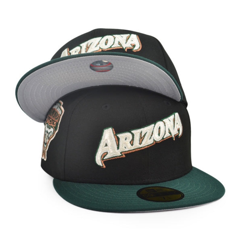 Arizona Diamondbacks 1989 INAUGURAL SEASON Exclusive New Era 59Fifty Fitted Hat – Black/DkGeen 6 7/8