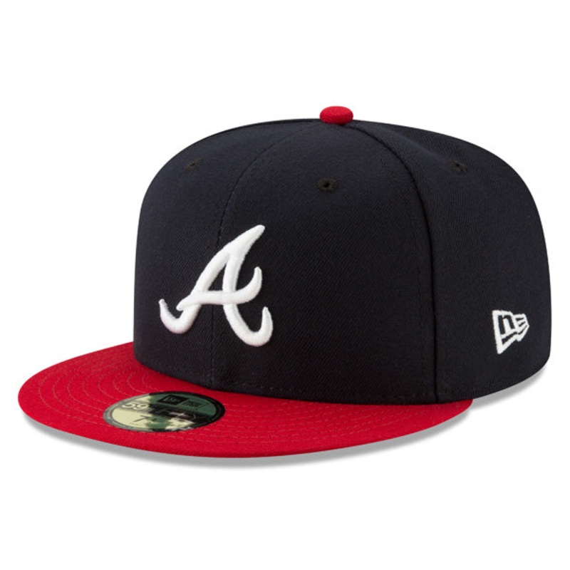 Atlanta Braves New Era Authentic Collection Home On-Field Fitted 59Fifty MLB Hat – Navy/Red 6 7/8