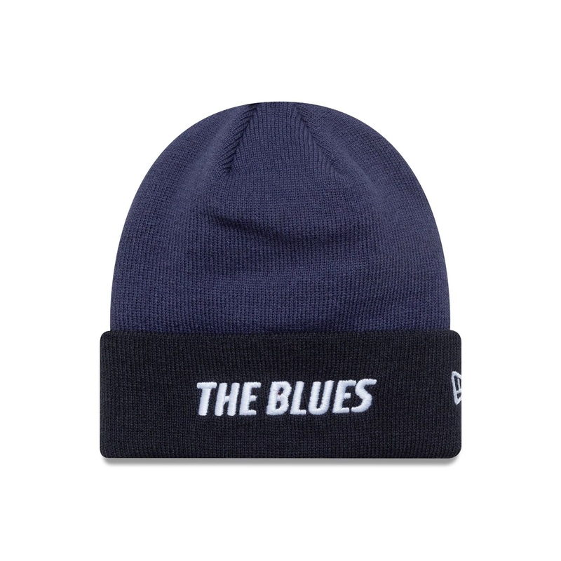 Chelsea FC Lion Crest Youth Wordmark Blue Cuff Knit Beanie Hat Child