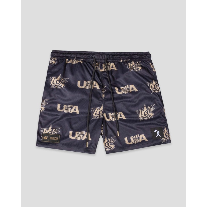 USA Pattern Diamond Air Mesh Shorts (Gold) – Baseballism x USA Baseball Small