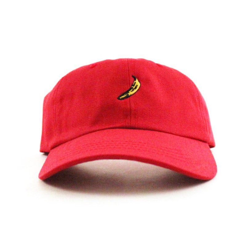 Platano Unconstructed Baseball Adjustable Dad Hat (Dark Red) One Size