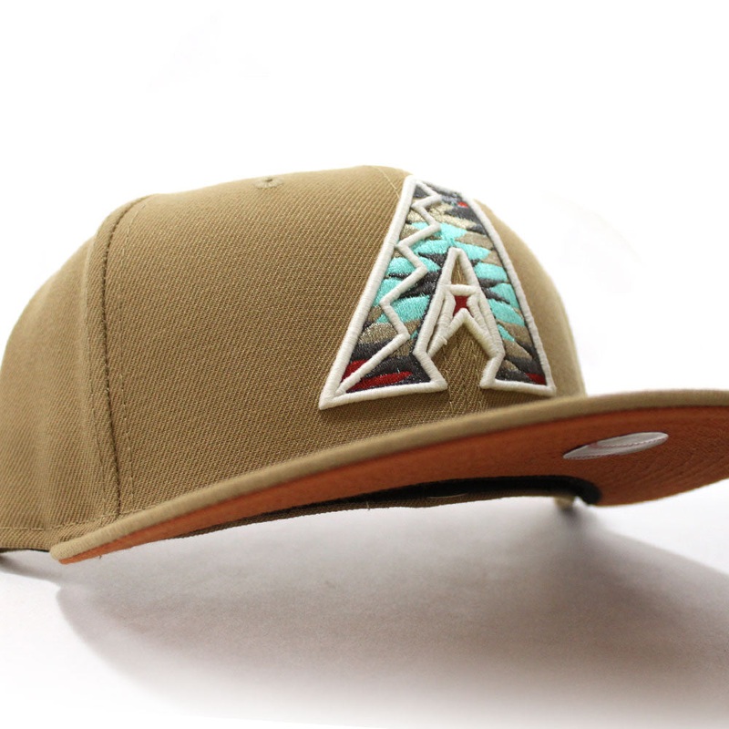 Arizona Diamondbacks New Era 59Fifty Fitted Hat (Glow in the Dark Khaki Rust Under Brim) 7