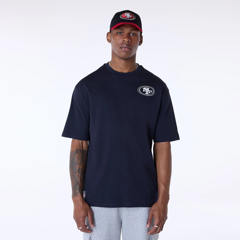 San Francisco 49Ers Super Bowl Graphic Navy Oversized T-Shirt XS