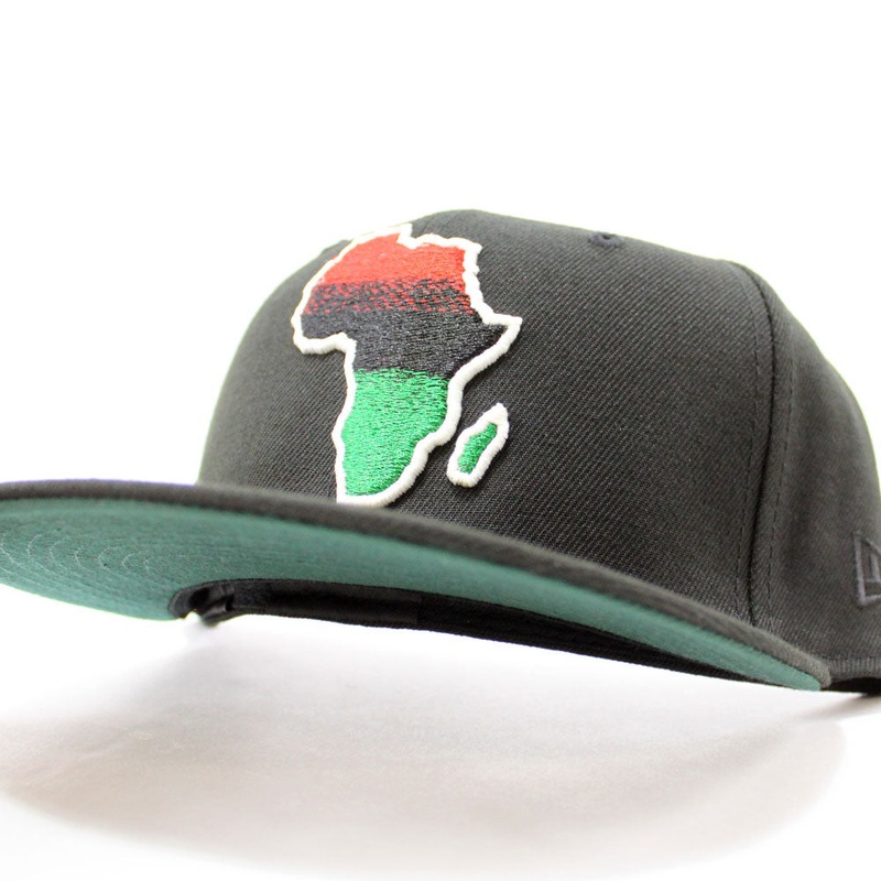 Africa New Era 59Fifty Fitted Hat (Glow in the Dark Black Green Red Green Under Brim) 7