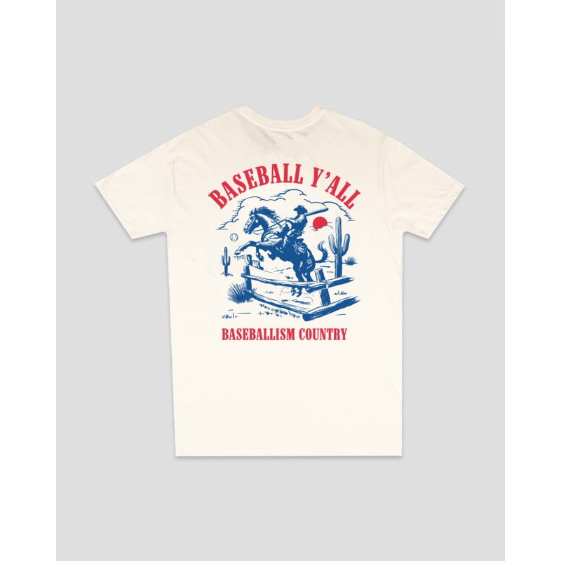 Baseball Y’all T-Shirt – Cream Small