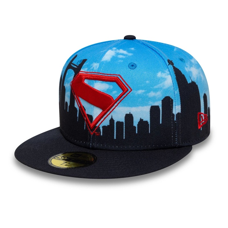 Superman Skyline Pastel Blue 59FIFTY Fitted Cap 6 7/8
