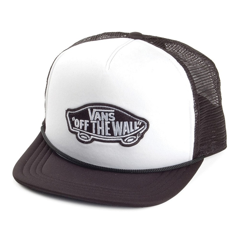 Vans Hats Classic Patch Trucker Cap – White-Black Adjustable