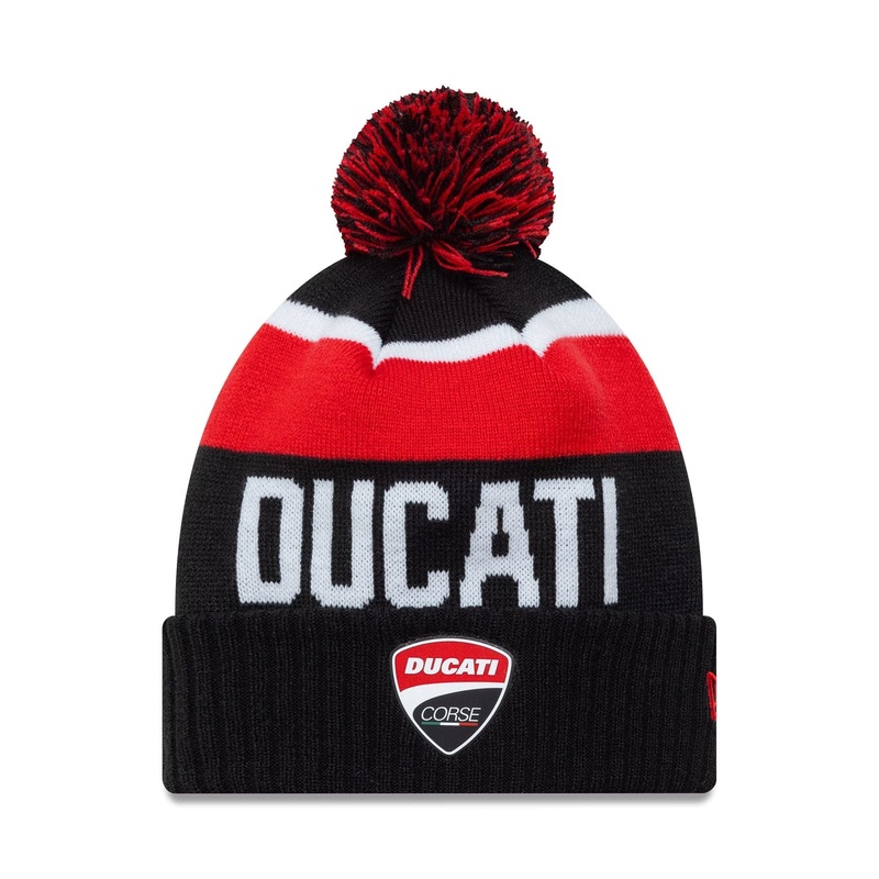 Ducati Motor Logo Black Sport Knit Beanie Hat OSFM