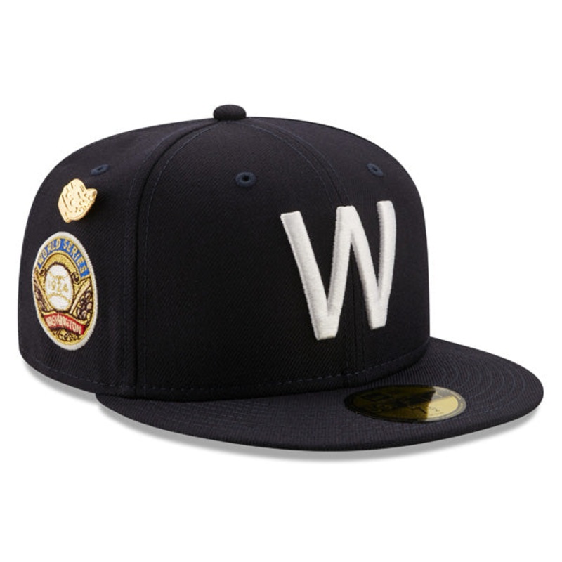 Washington Senators 1924 WORLD SERIES Exclusive New Era 59Fifty Fitted Hat – Navy/Green Bottom 7