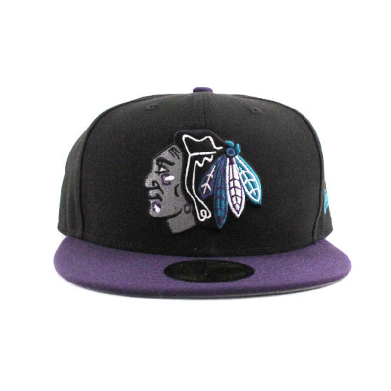 Chicago Blackhawks New Era 59FIFTY Fitted Hat (AIR JORDAN RETRO 8 AQUA) 7 1/2