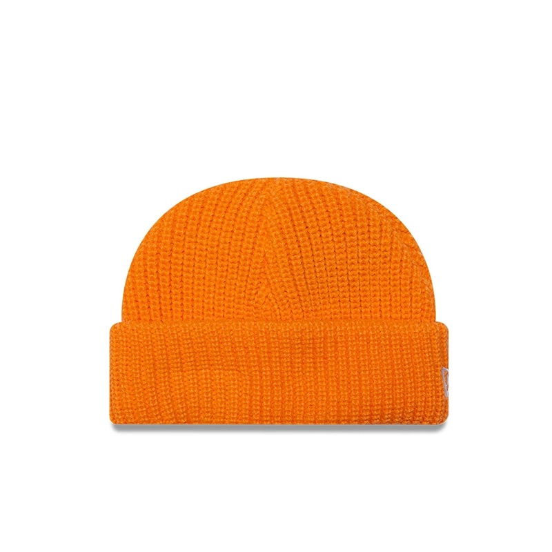 New Era Ribbed Skully Knit Orange Beanie Hat OSFM