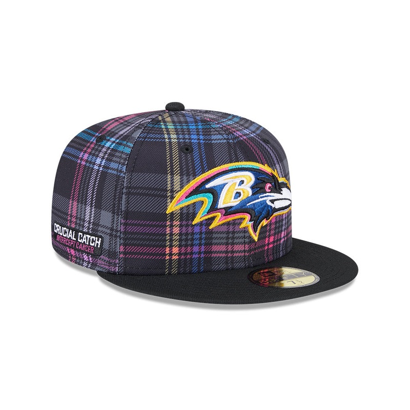 Baltimore Ravens New Era 2024 NFL Crucial Catch 59FIFTY Fitted Hat – Black/Pink 7