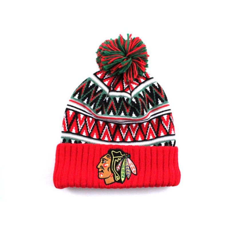 Chicago BlackHawks Mitchell and Ness Cuffed Knit Beanies (2015) One Size