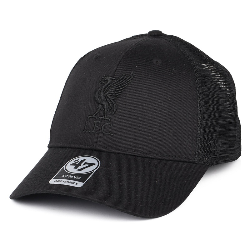 47 Brand Liverpool FC Trucker Cap – Branson MVP – Black On Black Adjustable