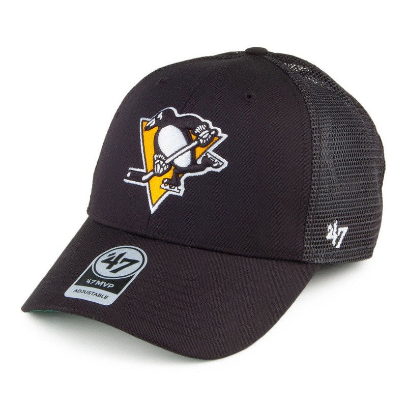 47 Brand Pittsburgh Penguins Trucker Cap – NHL Branson MVP – Black Adjustable