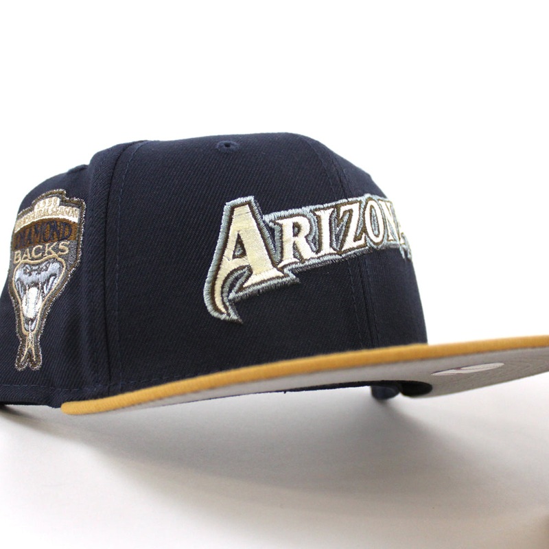 Arizona Diamondbacks 1998 Inaugural season New Era 59Fifty Fitted Hat (Navy Tan Gray Under Brim) 7