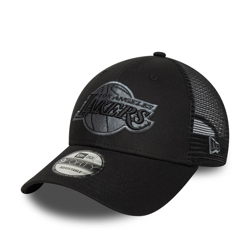 LA Lakers NBA Black 9FORTY Trucker Adjustable Cap OSFM
