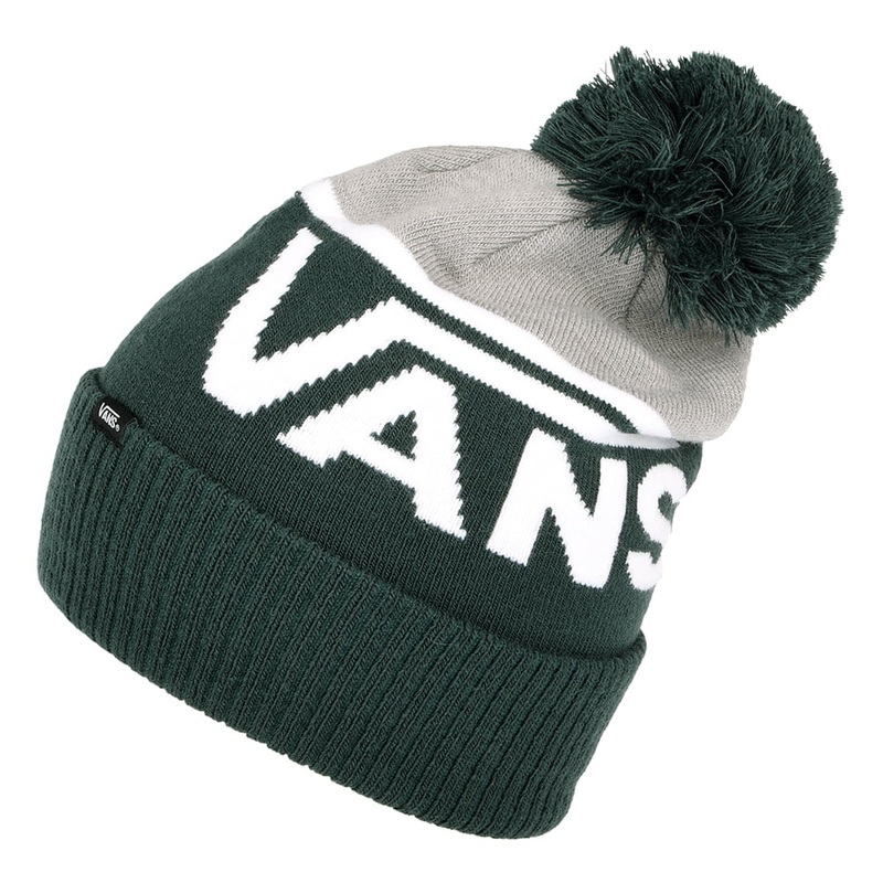 Vans Hats Stripe Bobble Hat – Green-Grey 1-Size