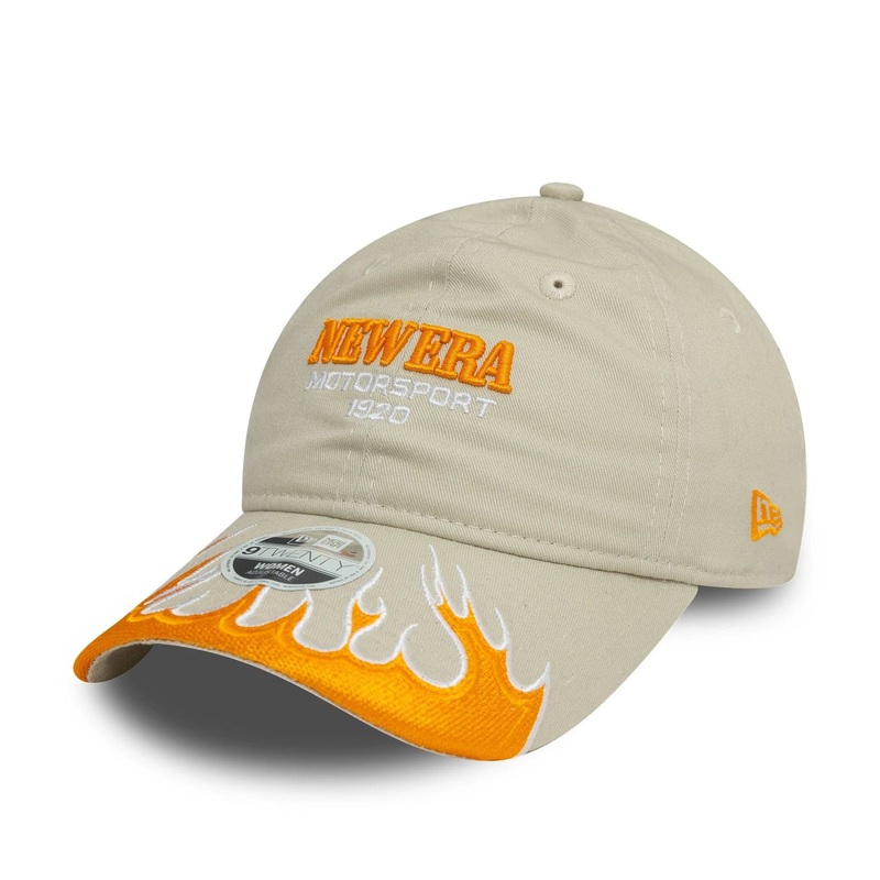 Womens New Era Flame Visor Cream 9TWENTY Adjustable Cap OSFM