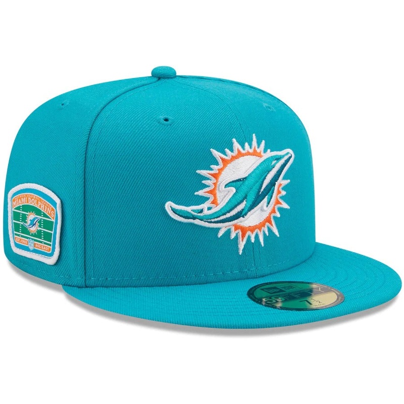 New Era Aqua Miami Dolphins Field Patch 59FIFTY Fitted Hat