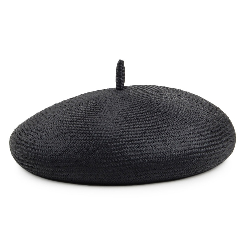 Whiteley Hats Audrey Straw Beret – Black 1-Size