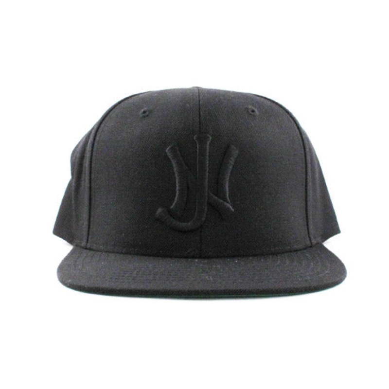 Old School NJ Snapback Hats (Black On Black Green Under Brim) One Size