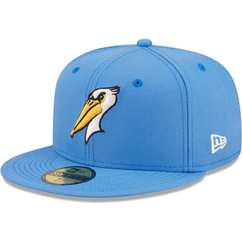 New Era Myrtle Beach Pelicans Light Blue Authentic Collection 59FIFTY Fitted Hat