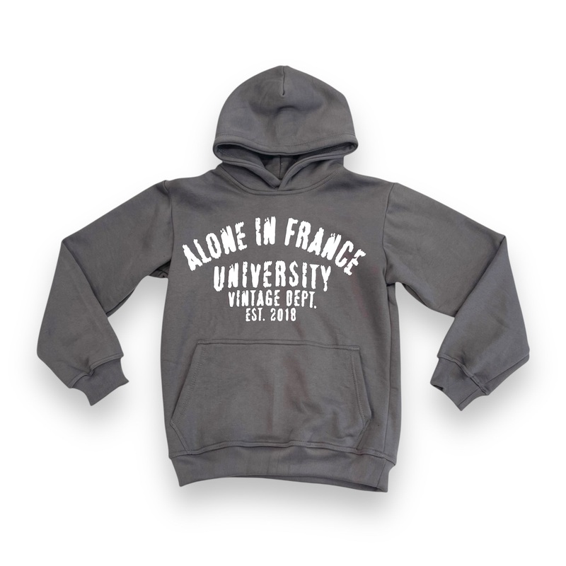 ALONE IN FRANCE UNIVERSITY (SMK GREY) HOODIE S
