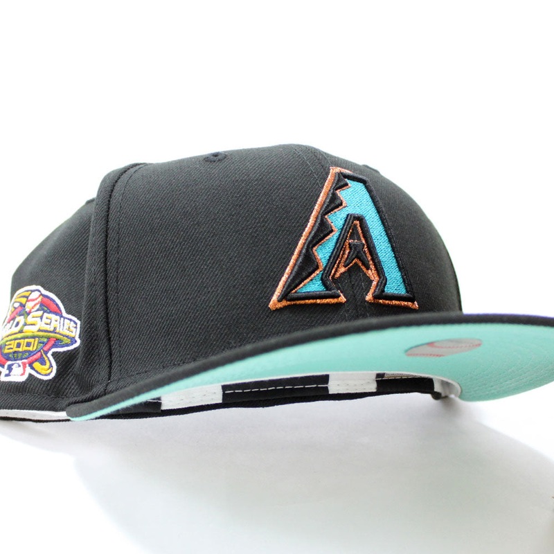 Arizona Diamondbacks 2001 World Series New Era 59Fifty Fitted Hat (A Logo Black Mint Under Brim) 7