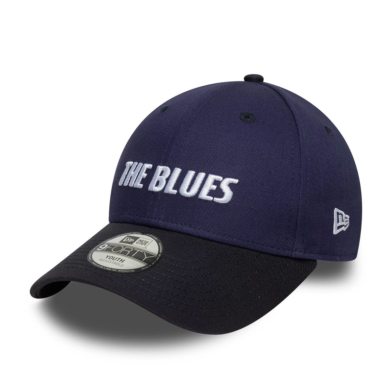 Chelsea FC Lion Crest Youth Wordmark Blue 9FORTY Adjustable Cap Child
