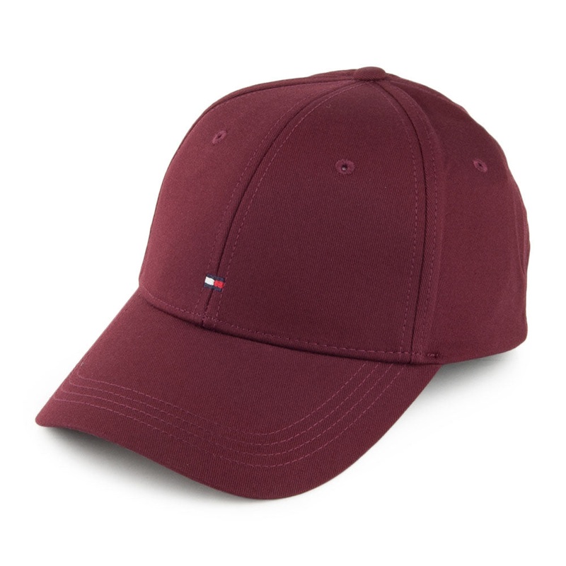 Tommy Hilfiger Hats Classic Baseball Cap – Wine Adjustable