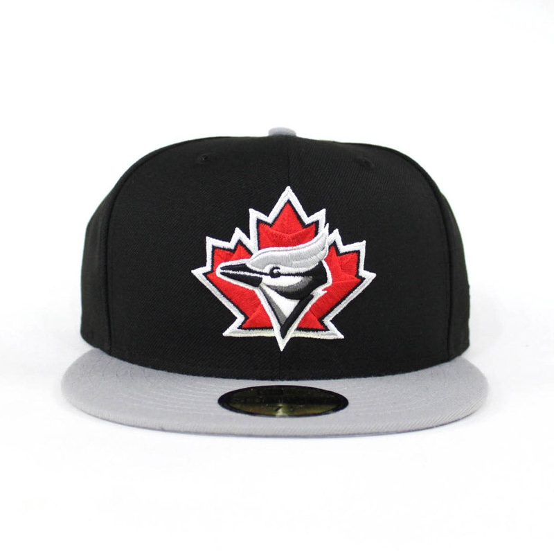 Toronto Blue Jays New Era 59FIFTY Fitted Hat (Black Gray Red Gray Under Brim) 7