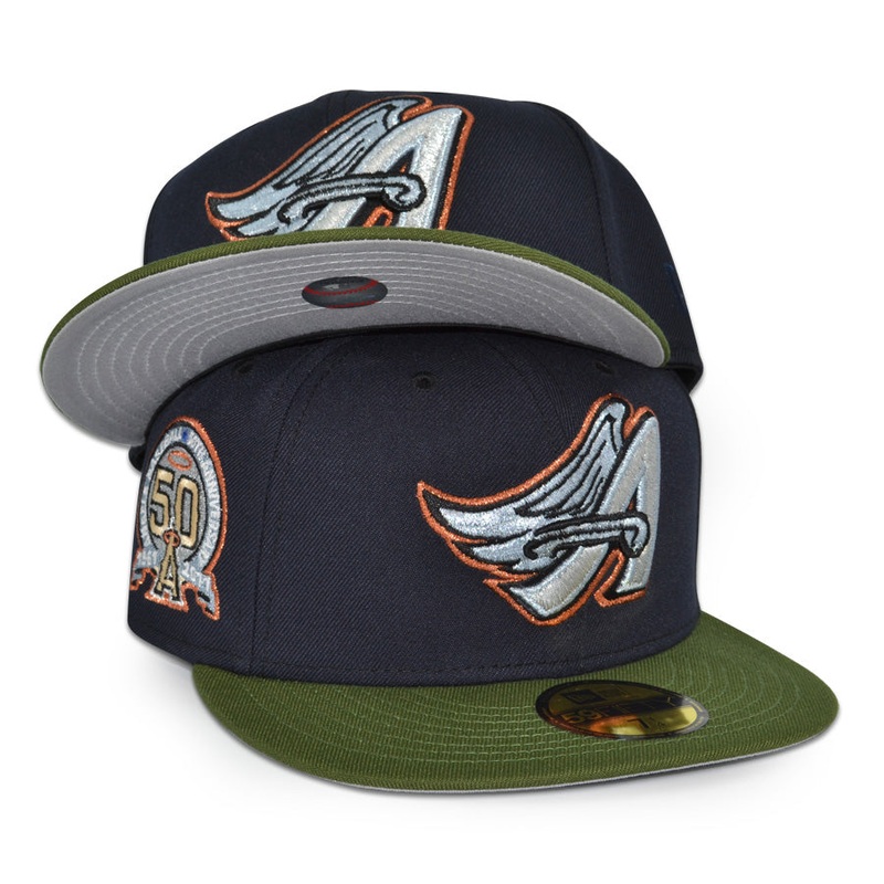 Anaheim Angels “A.Q.M” Exclusive New Era 59Fifty Fitted Hat – Navy/Rifle Green 6 7/8