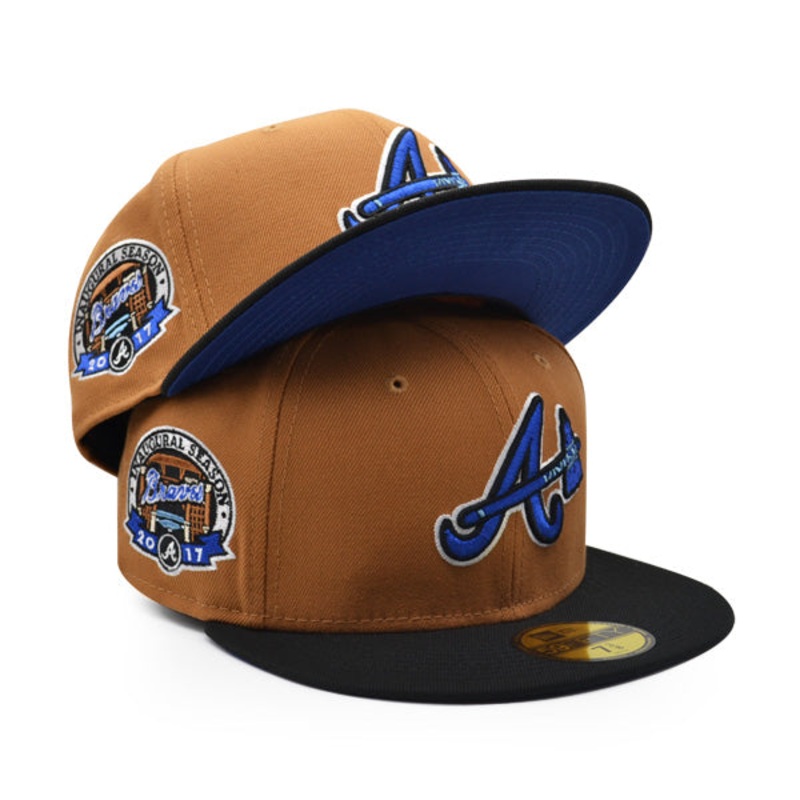 Atlanta Braves 2017 INAUGURAL SEASON Exclusive New Era 59Fifty Fitted Hat  Bronze/Black/Blueberry 7