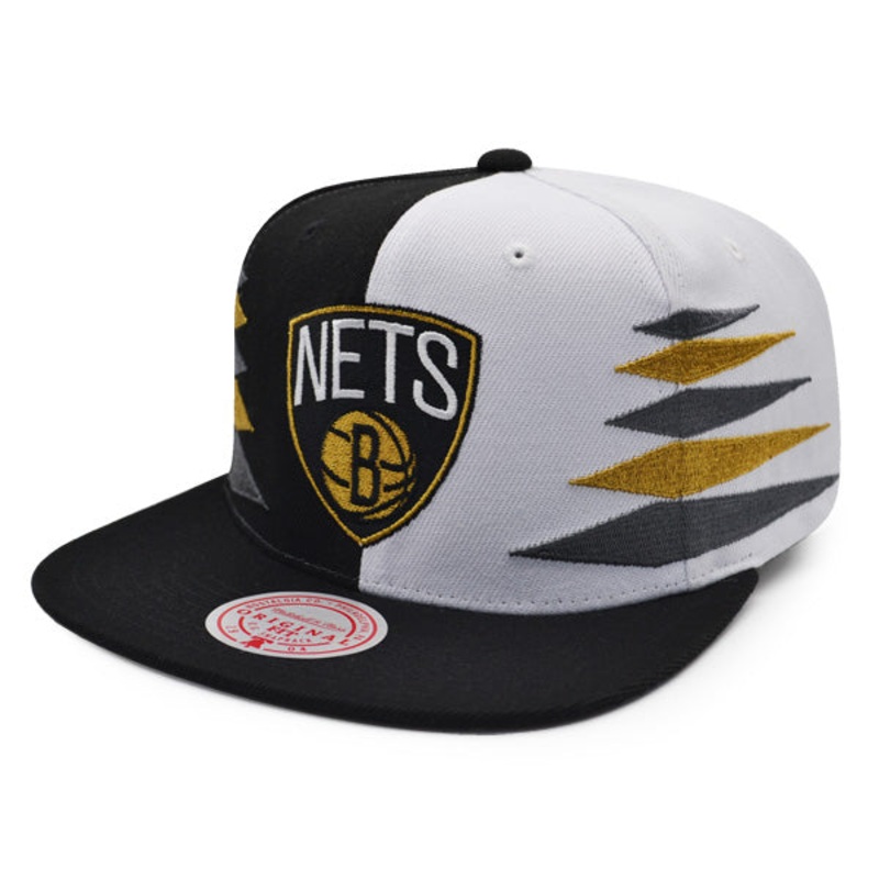 Brooklyn Nets Mitchell & Ness DIAMOND CUT Snapback NBA Hat – Black/Gray/Gold