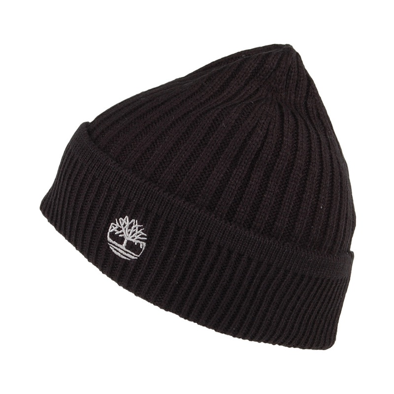 Timberland Hats Solid Rib Beanie Hat – Black 1-Size