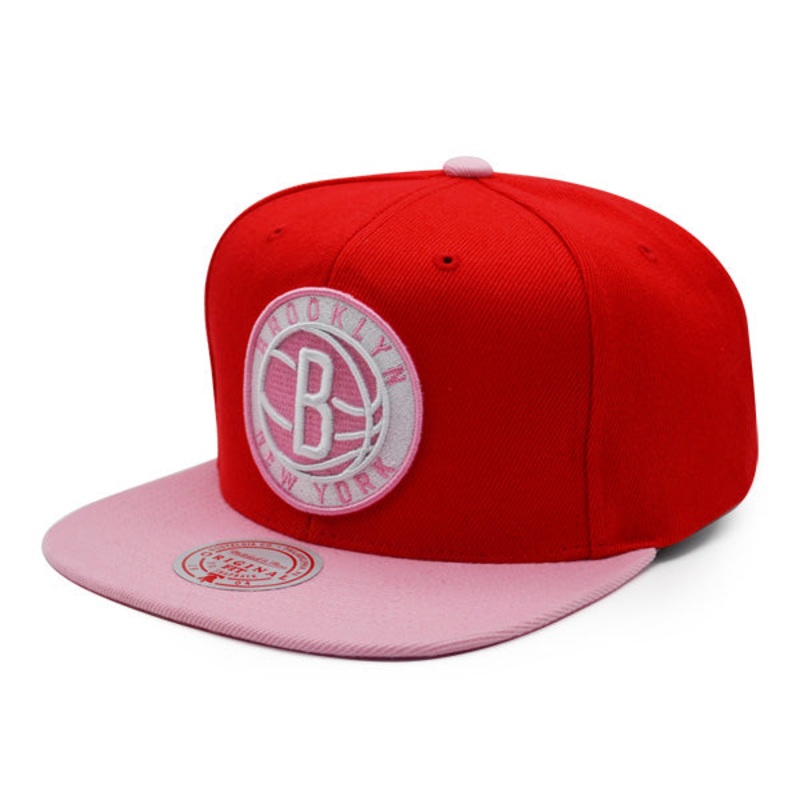 Brooklyn Nets NBA Mitchell & Ness SWEET HEART Snapback Hat – Red/Pink
