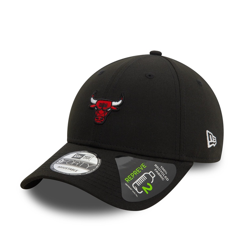 Chicago Bulls 9FORTY Repreve Mini Logo Black Cap One Size