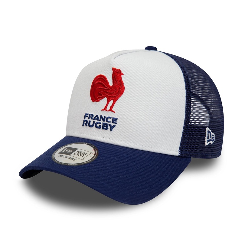 French Federation Of Rugby White A-Frame Trucker Cap OSFM