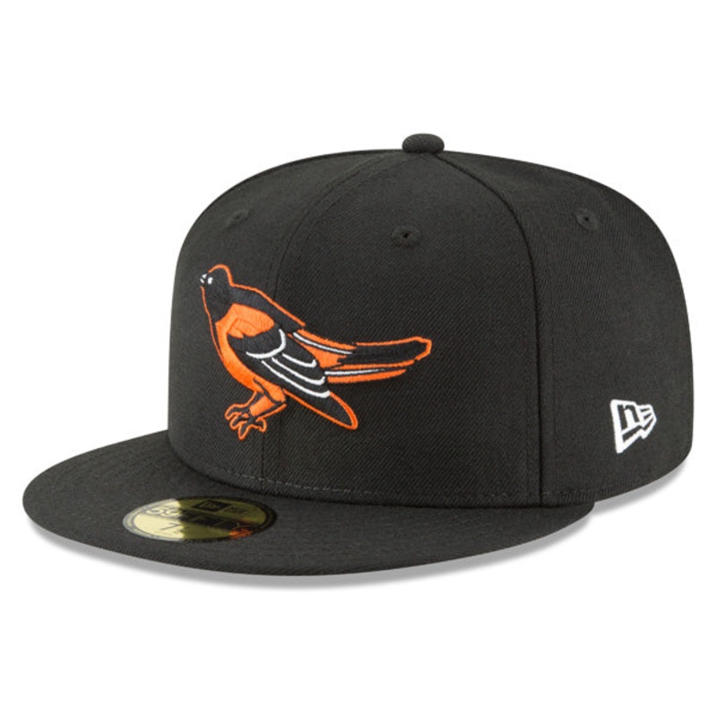Baltimore Orioles New Era COOPERSTOWN COLLECTION Fitted 59Fifty MLB Hat – Black/Orange 6 7/8