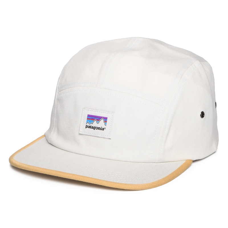 Patagonia Hats Shop Sticker Graphic Maclure Organic Cotton 5 Panel Cap – Cream Adjustable