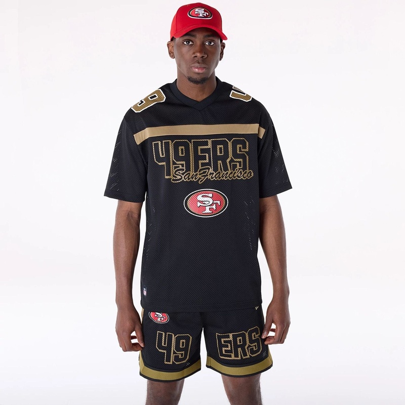 San Francisco 49ers NFL Mesh Black T-Shirt XS