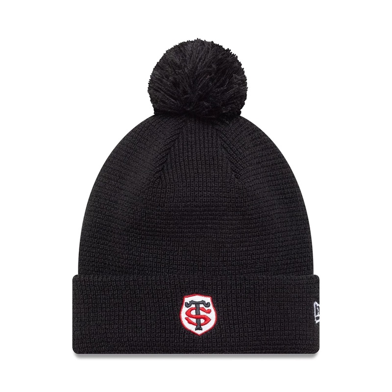 Stade Toulousain Womens Black Waffle Knit Beanie Hat OSFM
