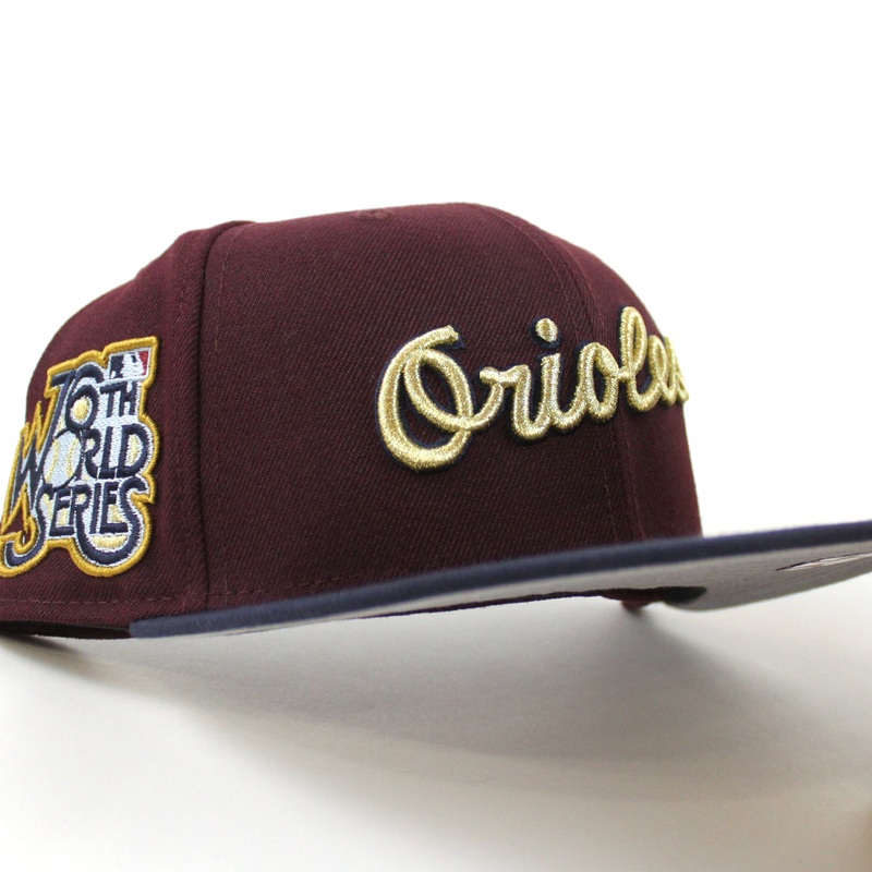 Baltimore Orioles 76th World Series 59Fifty New Era Fitted Hat (Maroon Navy Gray Under Brim) 7