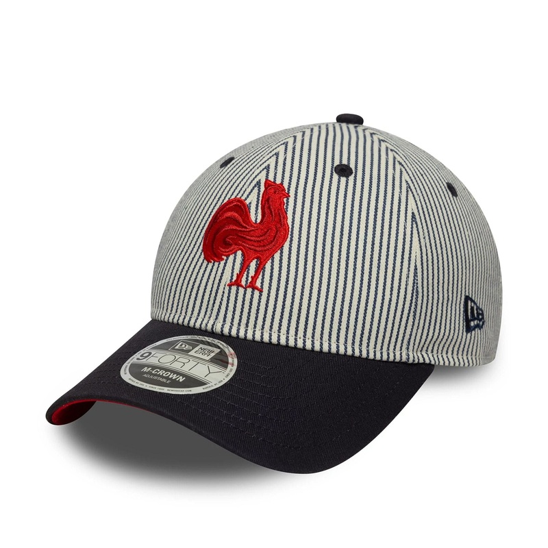 French Federation Of Rugby Stripe Navy 9FORTY M-Crown Adjustable Cap OSFM